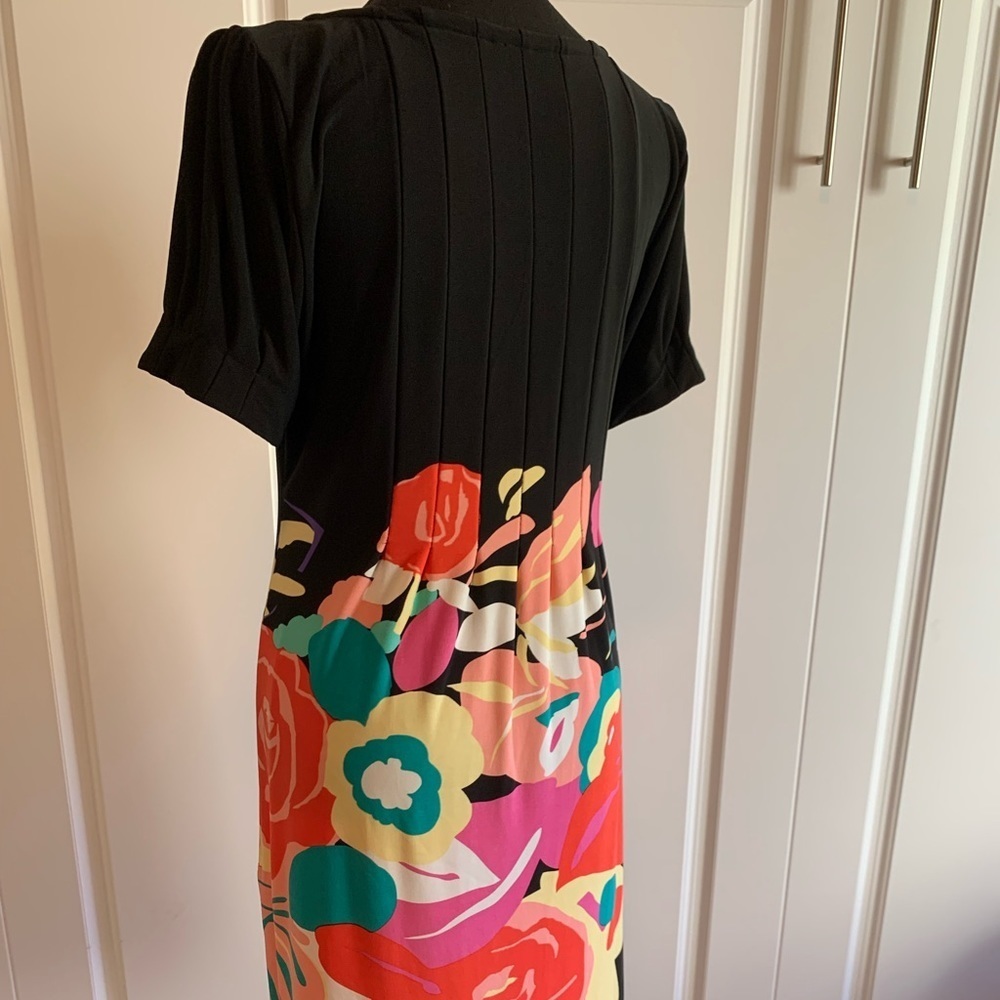 ECI dress - black with large flower pattern on bottom. - Picture 3 of 5